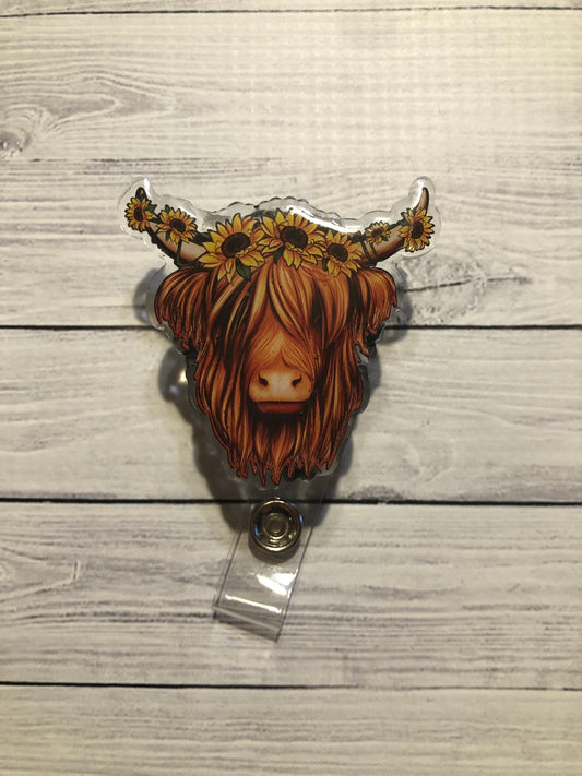 Sunflower Highland Cow